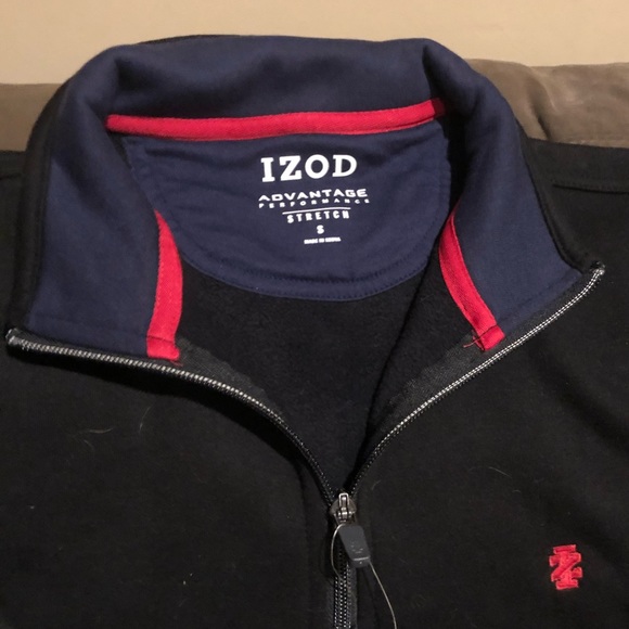 Izod quarter zip black jacket size small BRAND NEW - Picture 3 of 6
